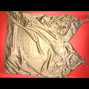 Xhilaration silk tan color v chest tank top size large